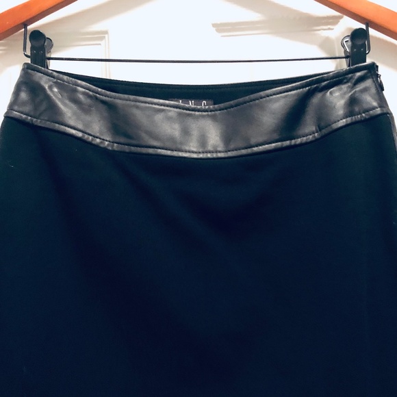 Faux Leather Trim Skirt - Picture 3 of 8